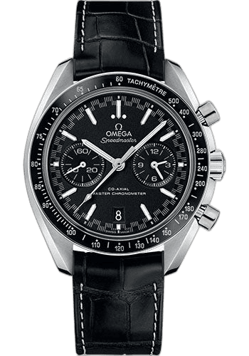 Speedmaster Racing Co-Axial Master Chronograph Watch - 44.25 mm Steel Case - Black Ceramic Bezel - Black Dial - Black Leather Strap - 329.33.44.51.01.001 44.25mm — Omega Ref. 329.33.44.51.01.001