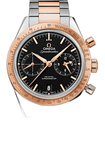 Omega Speedmaster '57 Co-Axial Chronograph Watch - 41.5 mm Steel And Red Gold Case - Black Dial - Steel Bracelet - 331.20.42.51.01.002 41.5mm & Red Gold Black Dial
