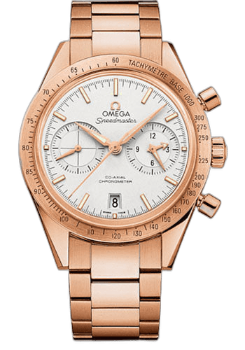 Omega Speedmaster '57 Omega Co-Axial Chronograph Watch - 41.5 mm Red Gold Case - Brushed Bezel - Silver Dial - 331.50.42.51.02.002 41.5mm Timepiece [331.50.42.51.02.002