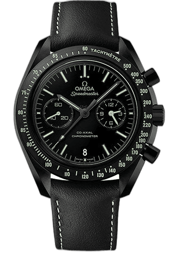 Speedmaster Moonwatch Omega Co-Axial Chronograph Watch - 44.25 mm Black Ceramic Case - Black Dial - Black Leather Strap - 311.92.44.51.01.004 44.25mm · Omega 311.92.44.51.01.004