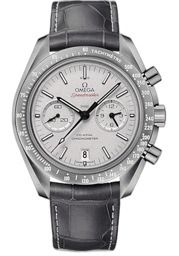 Omega 42.5mm Speedmaster Moonwatch Omega Co-Axial Chronograph Grey Side of the Moon Watch - 42.5 mm Grey Ceramic Case - Platinum Dial - Grey Leather Strap - 311.93.44.51.99.001 Watch Ref. 311.93.44.51.99.001
