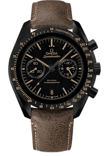 Omega Speedmaster Moonwatch Omega Co-Axial Chronograph Watch - 44.25 mm Black Ceramic Case - Black Dial - Brown Leather Strap - 311.92.44.51.01.006 44.25mm (311.92.44.51.01.006
