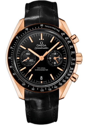 Omega Speedmaster Moonwatch Co-Axial Chronograph Watch - 44.25 mm Orange Gold Case - Tachymeter Bezel - Black Dial - Black Leather Strap - 311.63.44.51.01.001 44.25mm (311.63.44.51.01.001