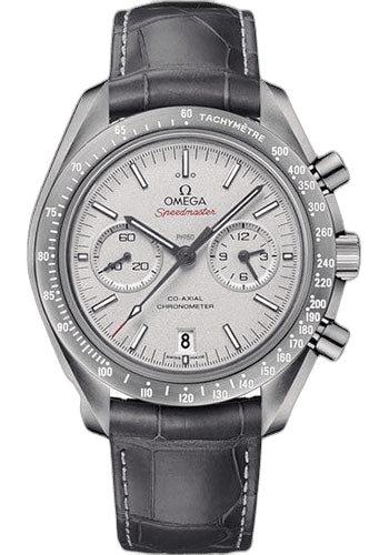 Speedmaster Moonwatch Co-Axial Chronograph Grey Side of the Moon Watch - 44.25 mm Grey Ceramic Case - Platinum Dial - Leather Strap - 311.93.44.51.99.002 44.25mm — Omega Ref. 311.93.44.51.99.002