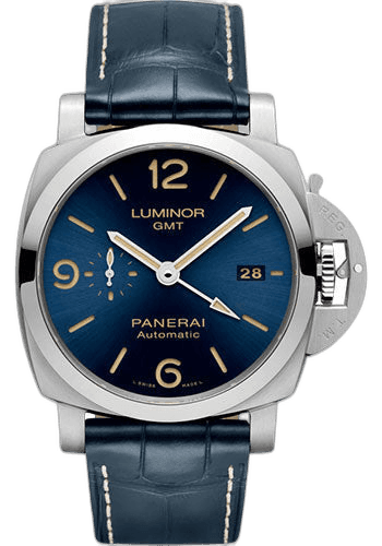 Panerai Luminor 1950 Steel — Blue Sun-Brushed GMT Dial | Ref. PAM01033