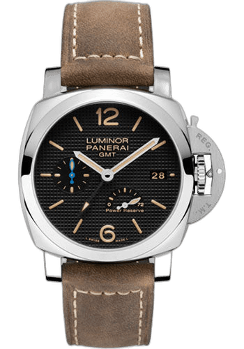 Panerai Luminor 1950 Steel — Black Hobnail Dial, GMT Power Reserve | Ref. PAM01537