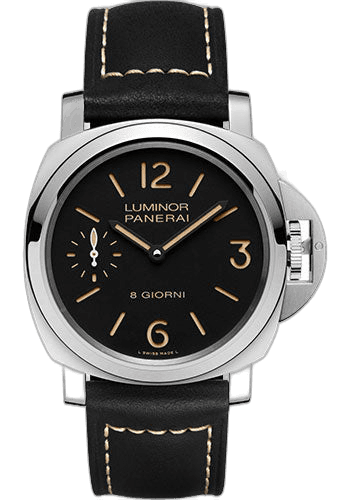 Panerai Luminor Base Steel — Black Dial, Ponte Vecchio Strap | Ref. PAM00915