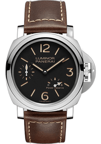 Panerai Luminor Polished Steel — Black Dial, 8-Day Reserve | Ref. PAM00795
