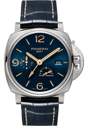 Panerai Luminor Due Titanium — Blue Sun-Brushed GMT | Ref. PAM00964