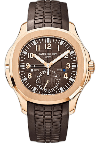 Patek Philippe Aquanaut Travel Time Rose Gold — Brown Embossed | Ref. 5164R-001