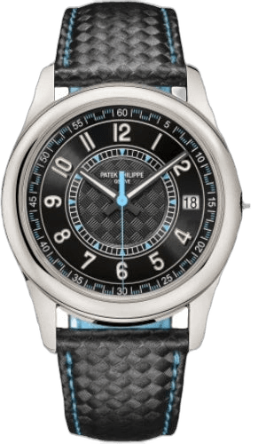 Patek Philippe Calatrava Date Sweep Seconds White Gold — Black Carbon Motif Dial | Ref. 6007G-011
