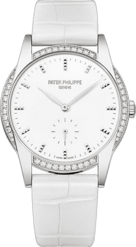 Patek Philippe Ladies Calatrava White Gold & Diamonds — White Hobnail Dial | Ref. 7122-200G-001
