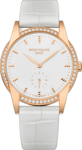 Patek Philippe Calatrava Rose Gold & Diamonds — White Dial, Ladies Manual-Wind | Ref. 7122-200R-001