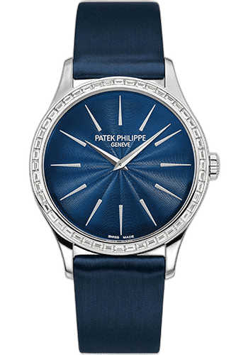 Patek Philippe Calatrava White Gold & Diamonds — Night Blue Guilloché Dial | Ref. 4897/300G-001