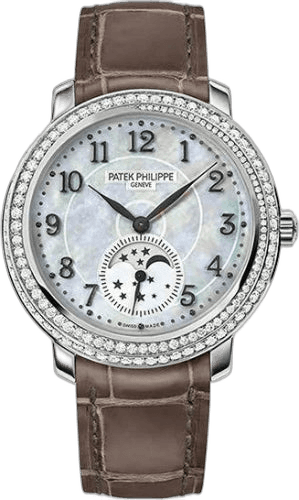 Patek Philippe Complications White Gold — White Mother of Pearl Moon Phases | Ref. 4968G-010