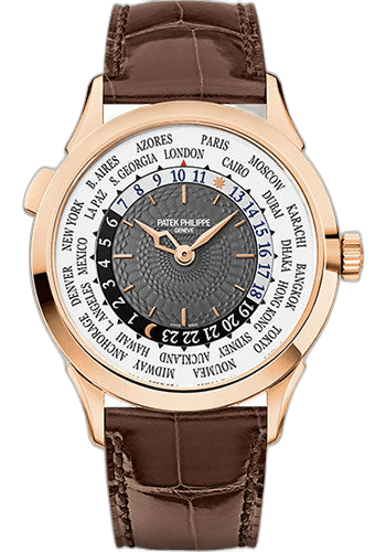 Patek Philippe Complications Rose Gold — Guilloché Charcoal World Time | Ref. 5230R-001