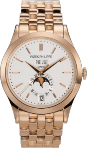 Patek Philippe Complications Rose Gold — Silver Opaline Annual Calendar Moon Phase | Ref. 5396/1R-010