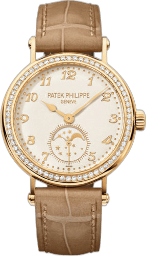 Patek Philippe Complications Yellow Gold & Diamonds — Ivory Moon Phase Ladies | Ref. 7121J-001