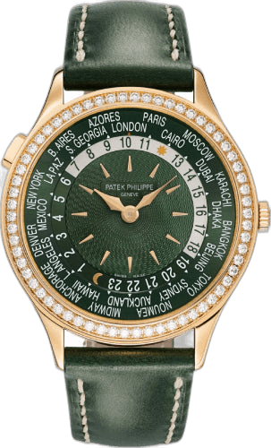 Patek Philippe Complications Rose Gold — Olive Green Dial World Time | Ref. 7130R-014