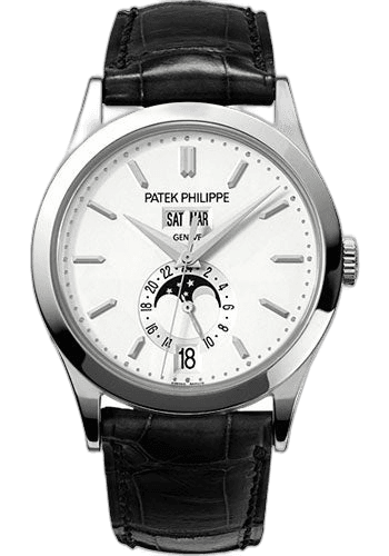 Patek Philippe Complications White Gold Annual Calendar — Silvery Opaline Dial Moon Phase | Ref. 5396G-011