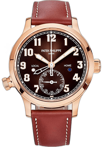 Patek Philippe Complications Rose Gold — Brown Sunburst Pilot Travel Time | Ref. 7234R-001