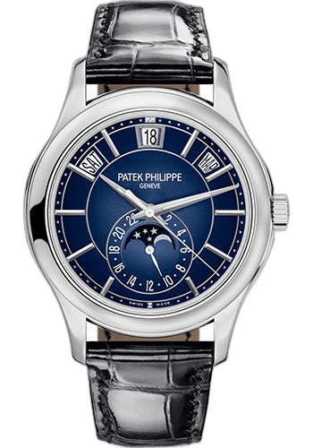 Patek Philippe Complications White Gold — Blue Sunburst Dial Annual Calendar | Ref. 5205G-013