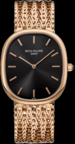 Patek Philippe Golden Ellipse Rose Gold — Black Dial Integrated Bracelet | Ref. 5738/1R-001