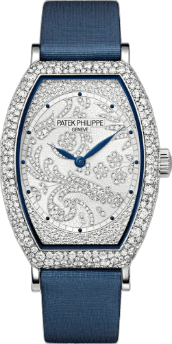 Patek Philippe Gondolo Ladies Guilloché White Gold & Diamonds — Diamond Pavé Dial | Ref. 7099G-001