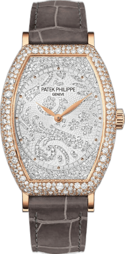 Patek Philippe Gondolo Ladies Rose Gold & Diamonds — Diamond Pavé Tonneau | Ref. 7099R-001