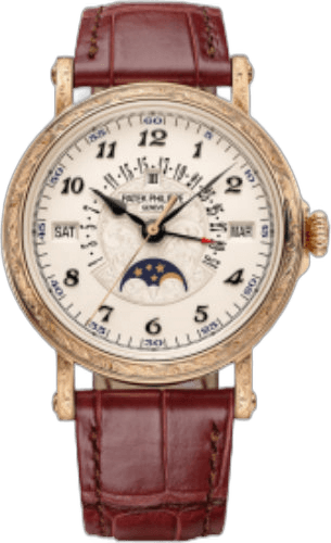 Patek Philippe Grand Complications Rose Gold — Silver Arabic Dial, Hand-Engraved Case | Ref. 5160/500R-001