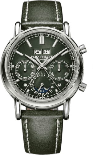 Patek Philippe Grand Complications White Gold — Olive Green Split-Seconds Perpetual | Ref. 5204G-001