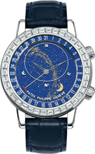 Patek Philippe Grand Complications White Gold & Diamonds — Sky Chart Perpetual Calendar Blue Dial | Ref. 6104G-001