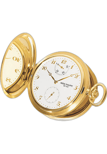 Patek Philippe Men's Hunter Pocket Watch Yellow Gold — White Enamel Dial | Ref. 983J-001