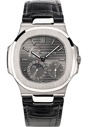 Patek Philippe Nautilus White Gold — Slate Grey Moon Phase Power Reserve | Ref. 5712G-001