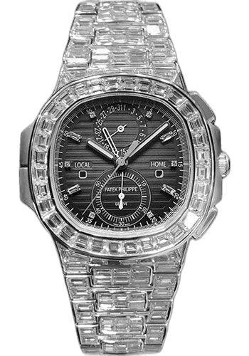 Patek Philippe Nautilus White Gold — Diamond-Set Travel Time Flyback Chronograph | Ref. 5990/1400G-001