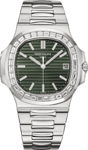 Patek Philippe Nautilus Steel — Green Dial, Diamond Bezel | Ref. 5711/1300A-001