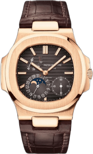Patek Philippe Nautilus Rose Gold — Black Moon Phase Dial | Ref. 5712R-001