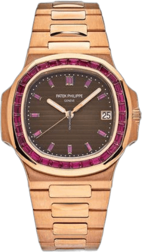 Patek Philippe Nautilus Rose Gold — Ruby-Set Dial and Bezel Ladies' Automatic | Ref. 5723/112R-001