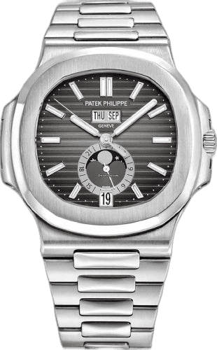 Patek Philippe Nautilus Steel — Annual Calendar Moon Phase Black Dial | Ref. 5726/1A-001