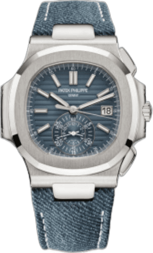 Patek Philippe Nautilus White Gold — Blue-Gray Chronograph | Ref. 5980/60G-001
