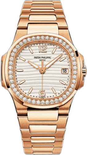Patek Philippe Nautilus Rose Gold Diamond Bezel — Ladies Date | Ref. 7010/1R-011