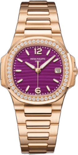 Patek Philippe Nautilus Rose Gold & Diamonds — Purple Dial Quartz | Ref. 7010/1R-013
