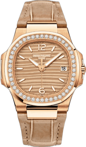 Patek Philippe Nautilus Rose Gold — Diamond Bezel Golden Dial | Ref. 7010R-012