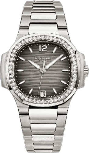 Patek Philippe Nautilus Steel — Diamond Bezel & Charcoal Dial Ladies | Ref. 7018/1A-011