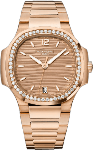 Patek Philippe Nautilus Ladies Rose Gold — Golden Brown Diamond Bezel | Ref. 7118/1200R-010