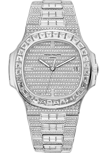 Patek Philippe Nautilus White Gold — Diamond-Paved Dial & Bracelet | Ref. 5719/10G