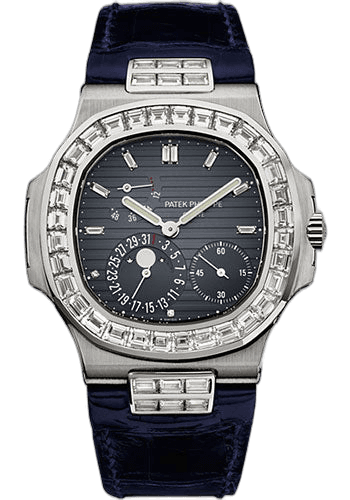 Patek Philippe Nautilus White Gold — Black Diamond Dial with Moon Phase | Ref. 5724G-001