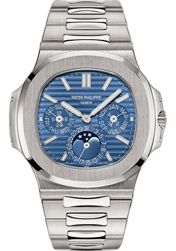 Patek Philippe Nautilus White Gold Perpetual Calendar — Blue Sunburst Dial | Ref. 5740/1G-001