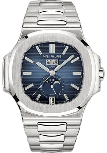 Patek Philippe Nautilus Steel — Annual Calendar Moon Phase Blue Dial | Ref. 5726/1A-014