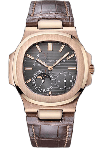 Patek Philippe Nautilus Rose Gold — Black-Brown Dial Moon Phase Power Reserve | Ref. 5712R-001